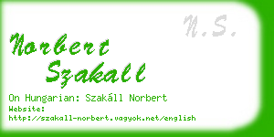 norbert szakall business card