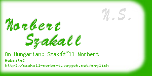 norbert szakall business card
